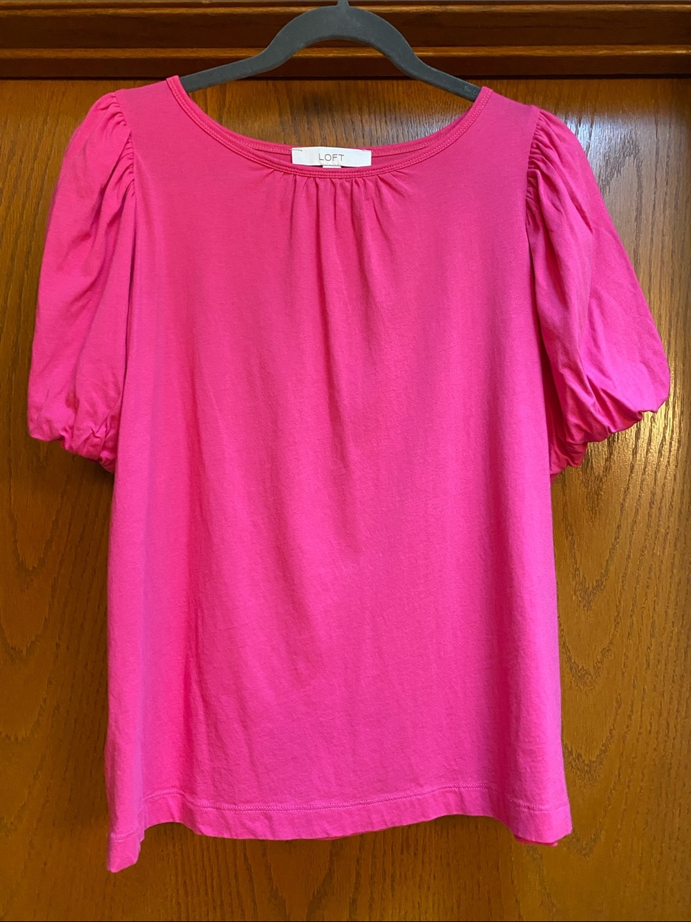 LOFT Hot Pink Puff Sleeve Top